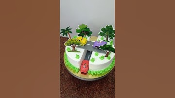 car theme cake design decoration video #youtubeshorts #shorts #cakethemecake
