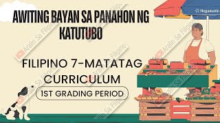 MGA AWITING-BAYAN SA PANAHON NG KATUTUBO| HALIMBAWA NG MGA AWITING-BAYN| ARALIN SA FILIPINO-7