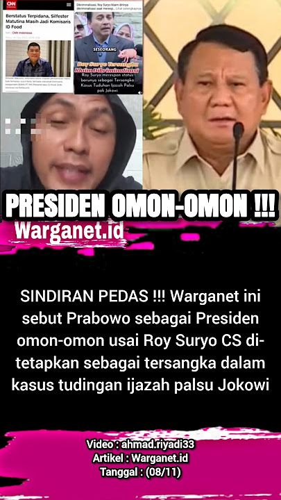 Prabowo Subianto is called the President of Omon-omon. 09/11 #prabowo #silfestermatatutina #roysu...