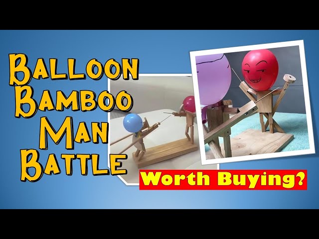 Fun Balloon Bamboo Man Battle Handmade Wooden Fencing Puppets