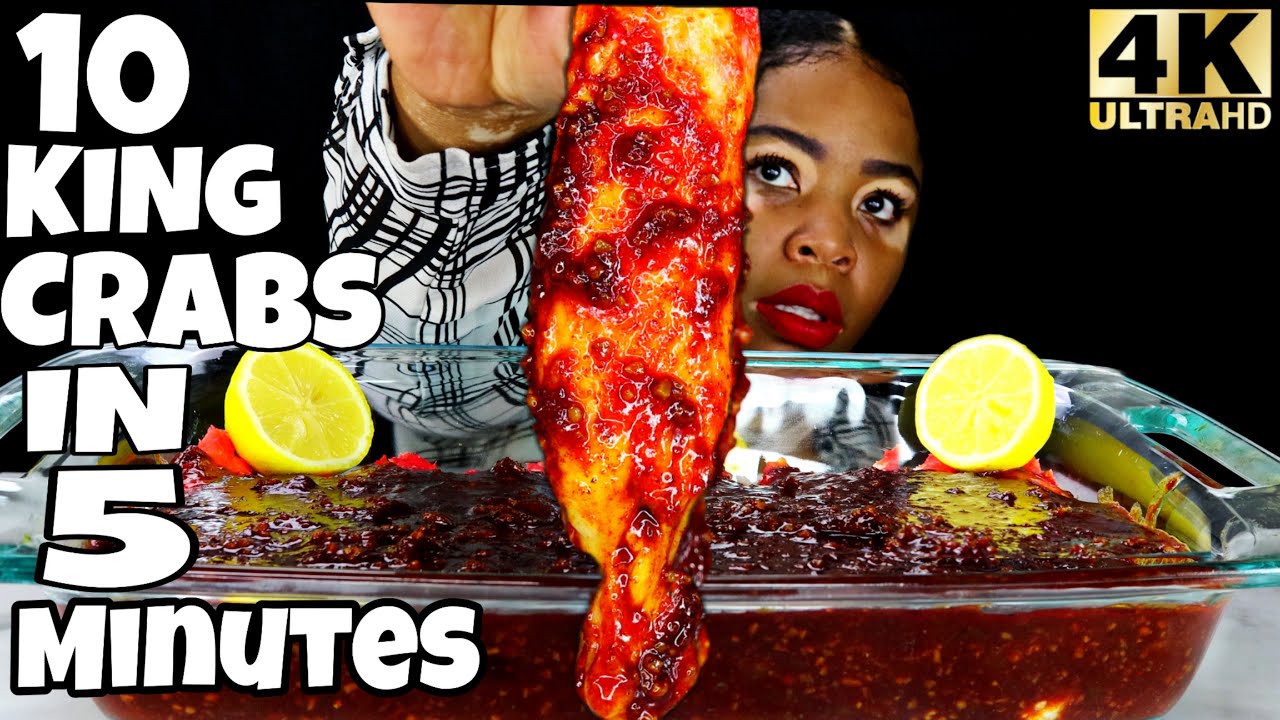 10 Deshelled King Crab Legs in 5 Minutes l ASMR Deshelled Seafood Boil