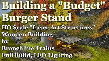 Building a Laser Cut Wood Burger Stand for my HO Scale Tourist Park on my Train Layout