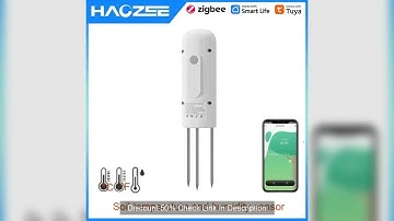 Haozee Tuya Smart Zigbee Soil Tester Temperature and Humidity Meter Waterproof  Moisture Garden Irri