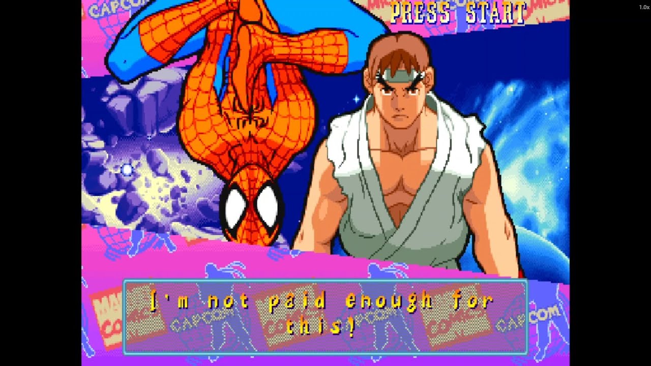 SPIDER-MAN & RYU — Webs and Hadoukens! | Marvel Super Heroes vs Street Fighter Classic Gameplay