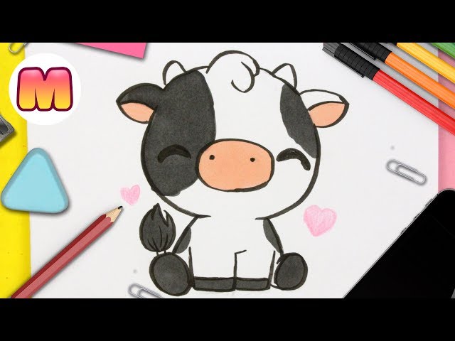 COMO DIBUJAR UNA VACA KAWAII - Dibujos kawaii faciles - Como dibujar  animales kawaii - thptnganamst.edu.vn