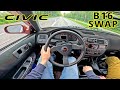 1998 honda civic with a b16 vtec swap does 9000rpm