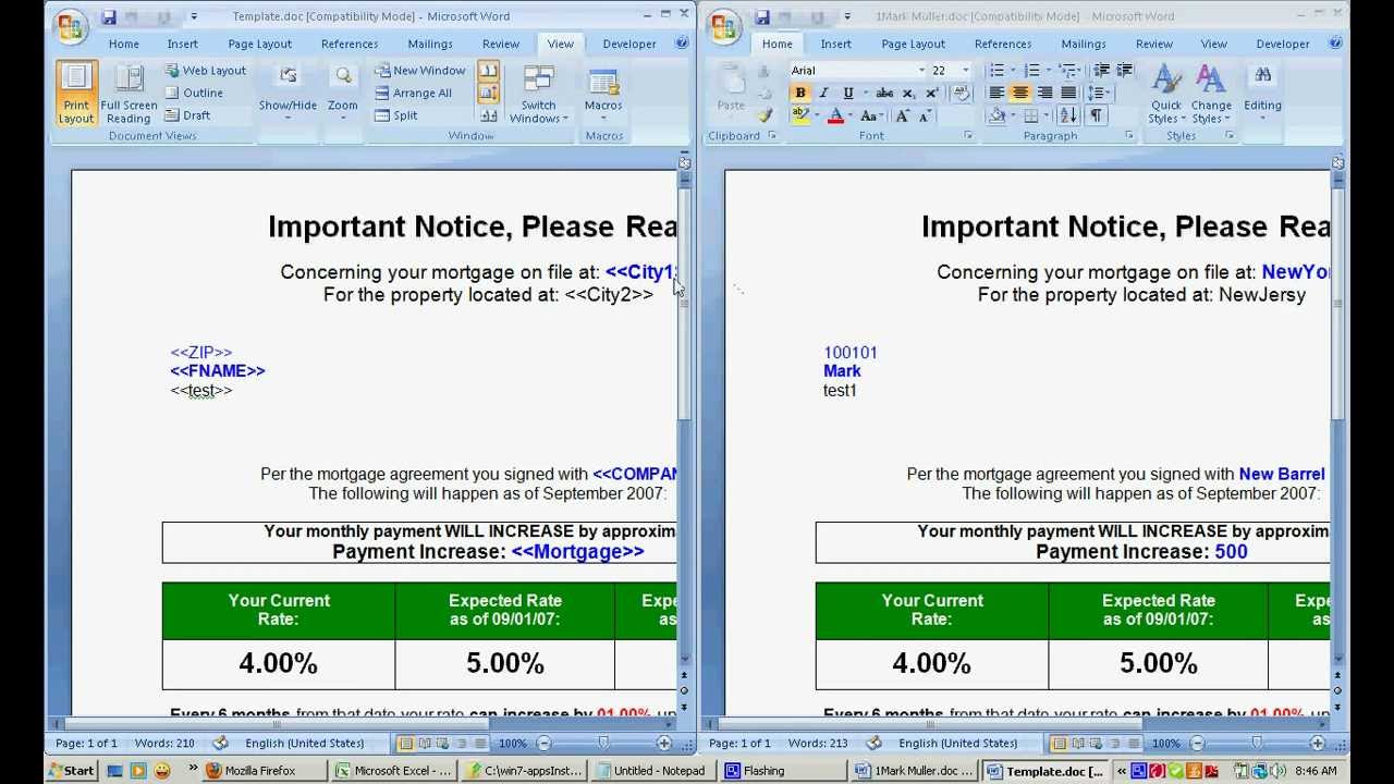 Mail Merge Letter Generation Tool Exporting Excel Data In Word YouTube