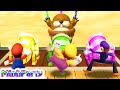 Mario Party 10 MiniGames Mario vs Waluigi vs Peach vs Wario Gameplay