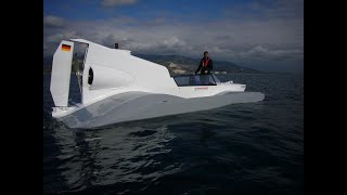 3 km in 74 seconds! Wing in ground effect at its best. Tandem Airfoil Flairboat at