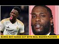 Burna Boy Hangs Out With Real Madrid Players: Vini Jr | Camavinga | Rudiger | Tchouameni &amp; Alaba