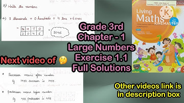 Large numbers | Chapter 1 | Class 3 | Living maths class 3 | Exercise 1.1 | Mathsadda |