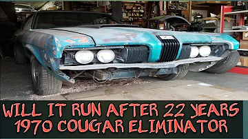 Will it run?1970 Cougar Eliminator barn find. First start attempt in 22 years.