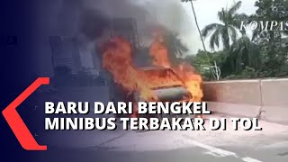 Mobil Minibus Terbakar di Ruas Jalan Tol JORR, Korsleting Mesin Jadi Pemicunya