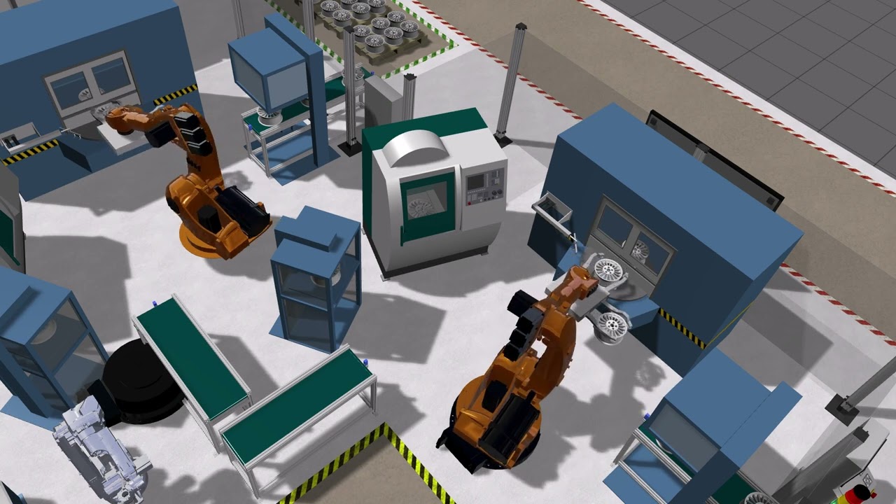 CIROS Studio - 3D simulation of a production line for the processing of car rims
