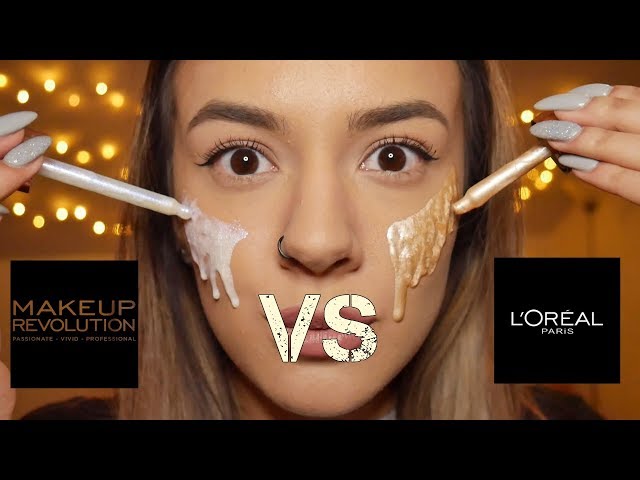 REVIEW: L'OREAL GLOW MON AMOUR VS MAKEUP REVOLUTION LIQUID HIGHLIGHTER -  YouTube