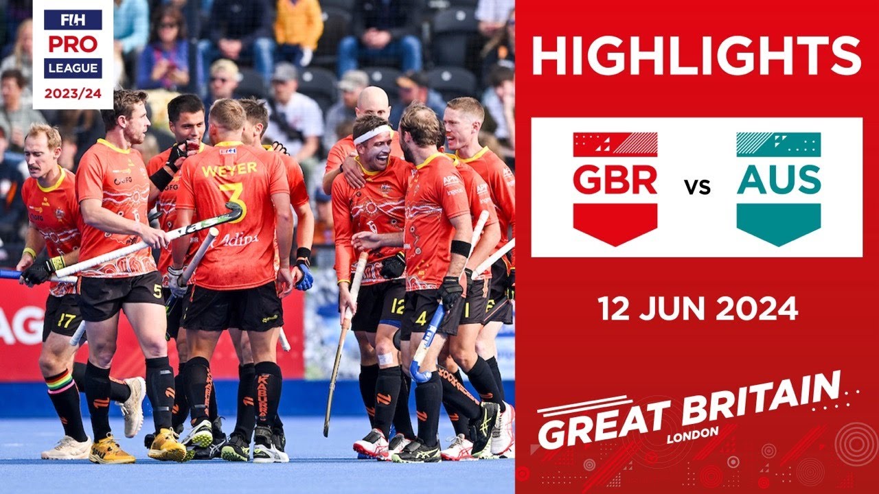Лучшие моменты FIH Hockey Pro League 2023/24 — Великобритания против Австралии (м) | Матч 2