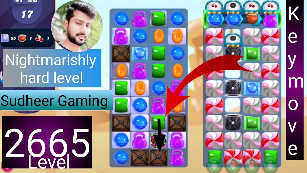  Update  Candy crush saga level 2665 । N Hard level । No boosters । Candy crush  2665 । Sudheer Gaming Tips