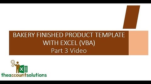 Managing Bakery Finished Products & Sales with Excel Template 1 (VBA) Part 3 Video