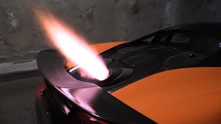 MC Laren 600 LT details, huge flames and tunnel sound!