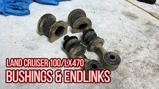 extended sway bar endlink and bushing install land cruiser 100 lx470