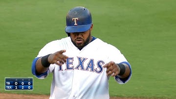 TB@TEX: Fielder opens scoring with RBI double in 1st