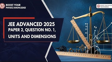JEE Advanced 2025 | Paper 2 Question 1 | Units and Dimensions  | #jeeadvanced #jeeproblems #physics