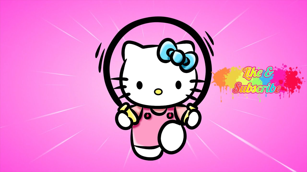 How to Color Hello Kitty Jumping Ropes coloring video @drawtube28 - YouTube