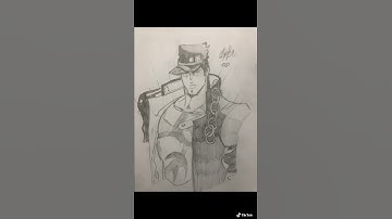 Time lapse Drawing. Jotaro (Jojo The Bizarre Advanture)