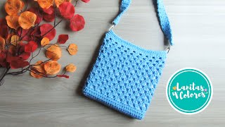 Bolso Tejido A Crochet Paso A Paso Puntos Basicos Lanitas Y Colores