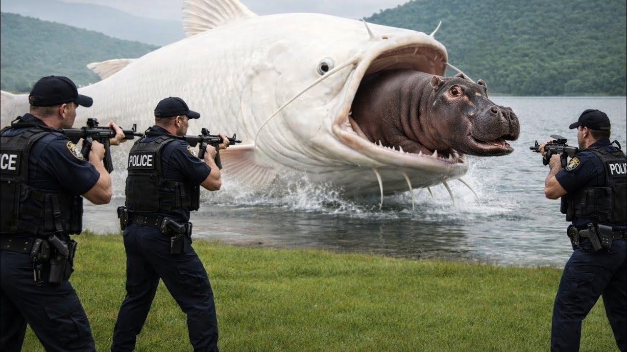 Giant Monster Fish Swallows Hippopotamus 😱 | Police Open Fire | Shocking Lake Incident