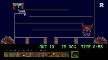 Reverse Lemmings (Tricky 8) - Lemming sanctuary in sight