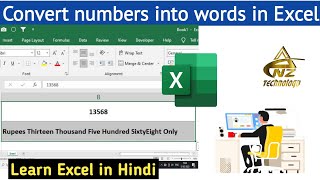 How to Convert numbers into Words in Excel in Hindi