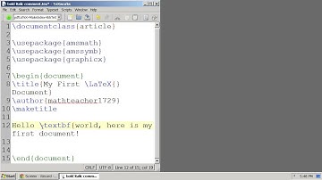 LaTeX Tutorial 02 bold, italic, fixed width font, and commenting