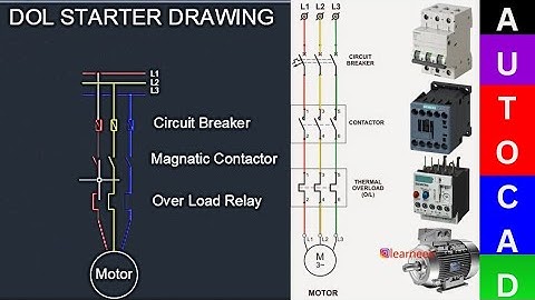 AutoCad Tutorial Make 3 Phase DOL Starter Power Circuit Diagrame in 2d AutoCad!