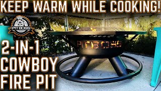KEEP WARM WHILE COOKING! UNBOXING THE PIT BOSS 2IN1 COWBOY FIRE PIT!   CIRCULAR GRILL & FIRE PIT