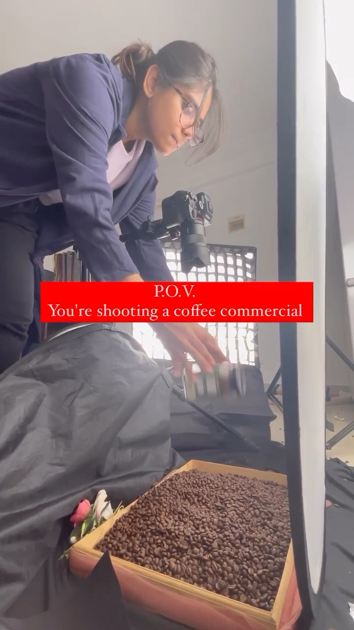 A great idea to shoot coffee package shot ? #bts #commercialshoot #cinematic #advertising