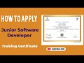 How To Apply Junior Software Developer Skill India Training Certificate | Junior Software Developer