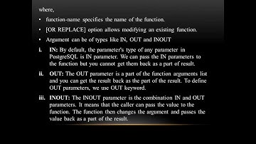 Functions in postgreSQL