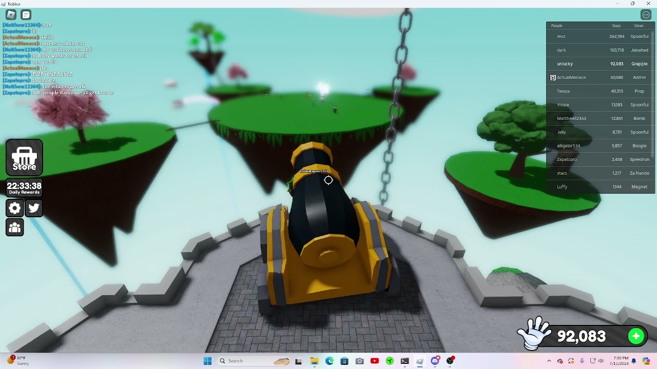 messing with teamers and random gameplay (slap battles)