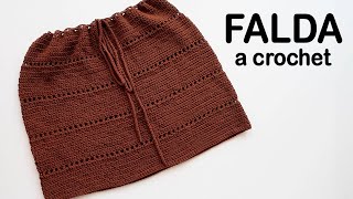TEJI esta FALDA con solo 200 gramos (MUY FACIL) Bella falda a crochet #tejer #crochet