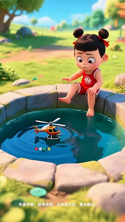 Helikopter-helikopter Nezha Jatuh Ke Sumur! #shorts #animasi #kartun