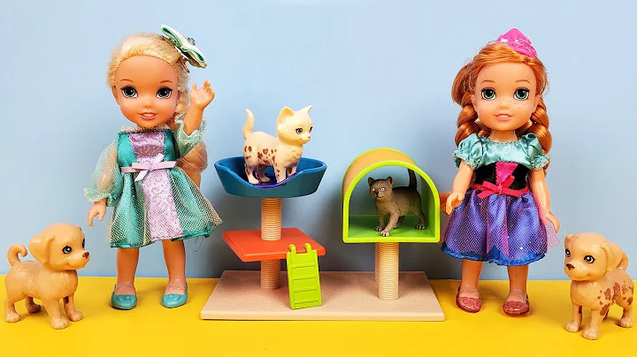 Animal shelter ! Elsa and Anna toddlers adopting a...