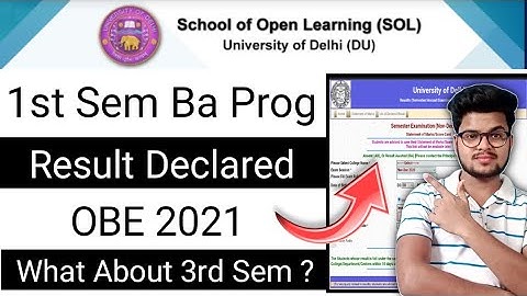 BA Pro 1st Sem *Result Declared* 2021 | DU SOL 1st & 3rd Semester Result  2021 | SOL Result Update