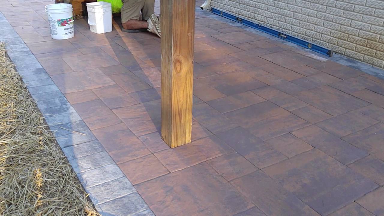 Brown Stones With Ridges Nicolock Golden Brown, Stone Ridge XL patio hardscape in Spring Grove ...