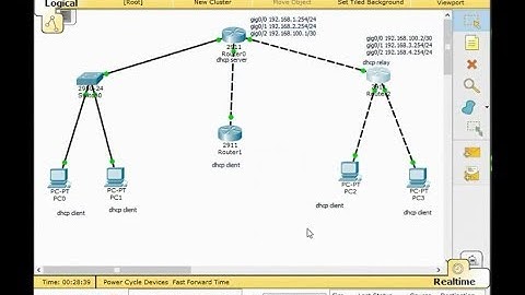 tutorial dhcp server, dhcp relay, dhcp client in router cisco packet tracer