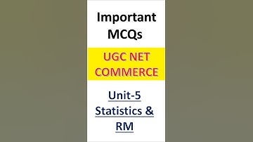 UGC NET Commerce Unit 5 | Business Statistics & Research Methods |MCQs with Answers #ugcnetcommerce
