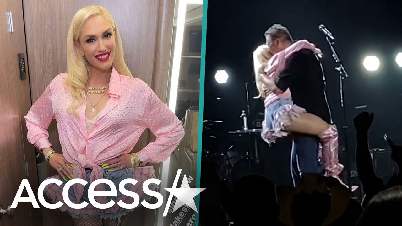 Gwen Stefani Straddles Blake Shelton On Stage In Daisy Dukes After Surprise Duet