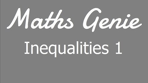 Inequalities 1