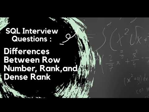 Difference Between RANK, DENSE RANK, ROW NUMBER  (SQL Interview Questions ANSWERED in 2 minutes)