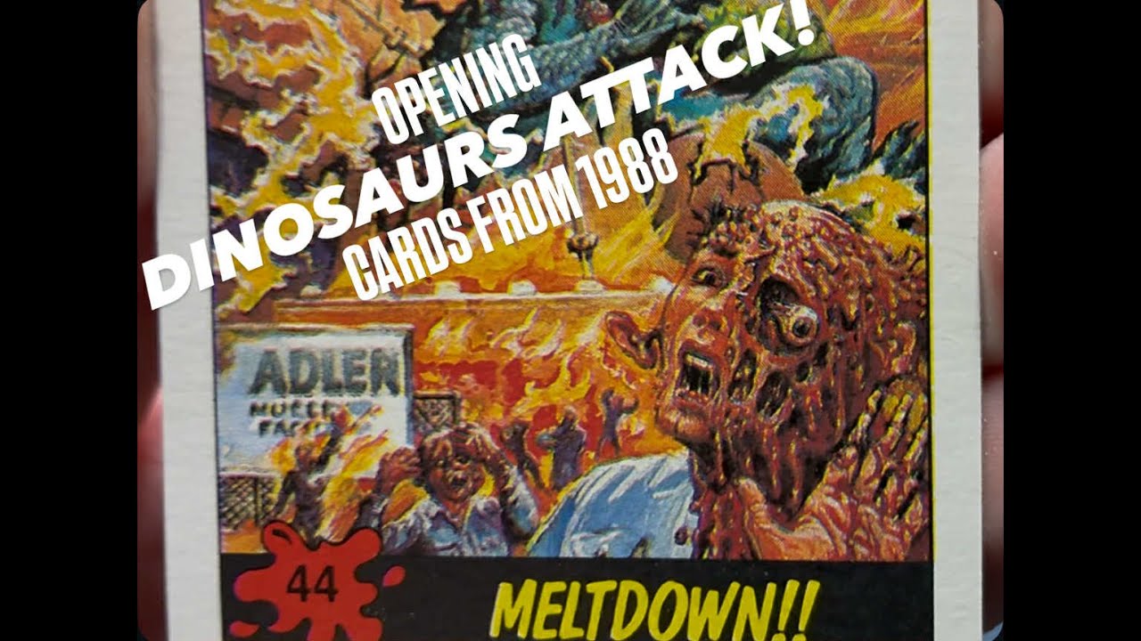 Opening Topps DINOSAURS ATTACK cards from 1988